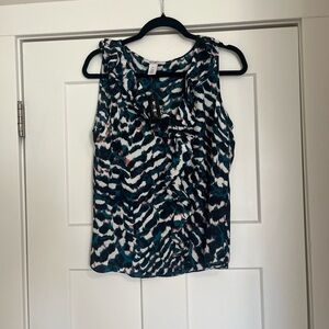 White House Black Market SL Cascade Ruffle Shell